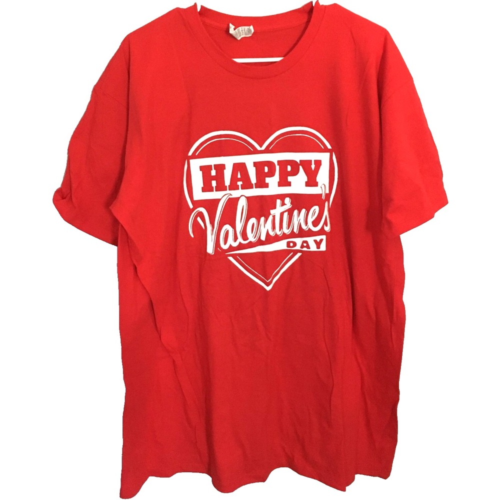 Alstyle Happy Valentines Day Shirt Womens XL Red Heart Graphic Tee Holiday